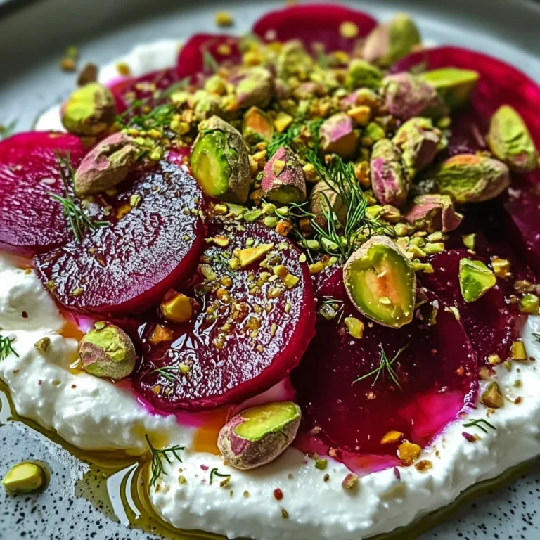 Feta battue, betteraves, pistaches