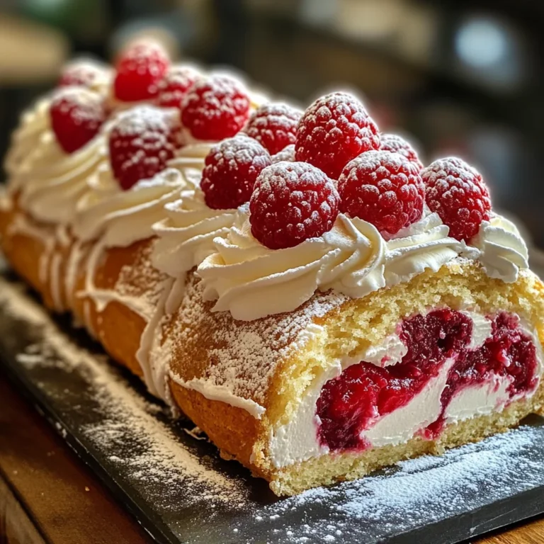 Bûche au Mascarpone et à la Framboise