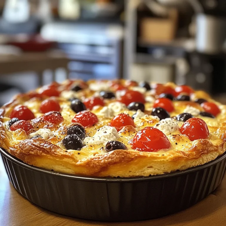 Clafoutis salé aux tomates cerise, olives et chèvre
