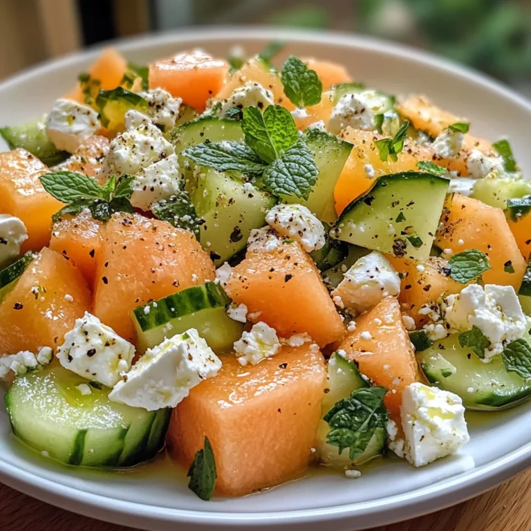 Salade de melon, concombre et feta