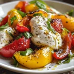 Salade de poivrons grillés à la burrata