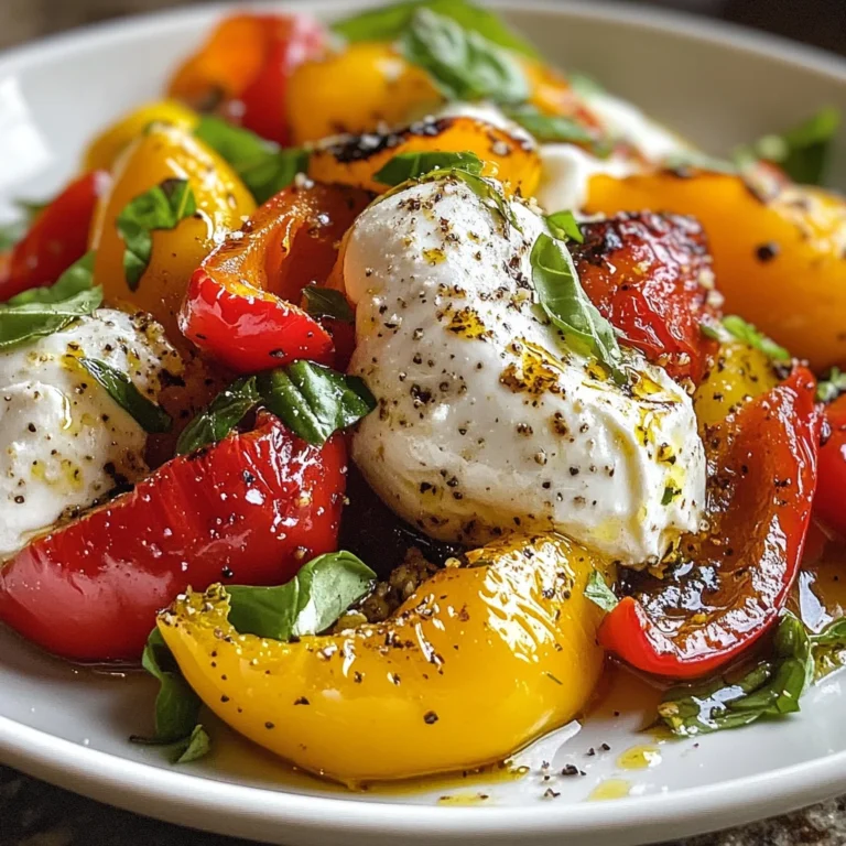 Salade de poivrons grillés à la burrata