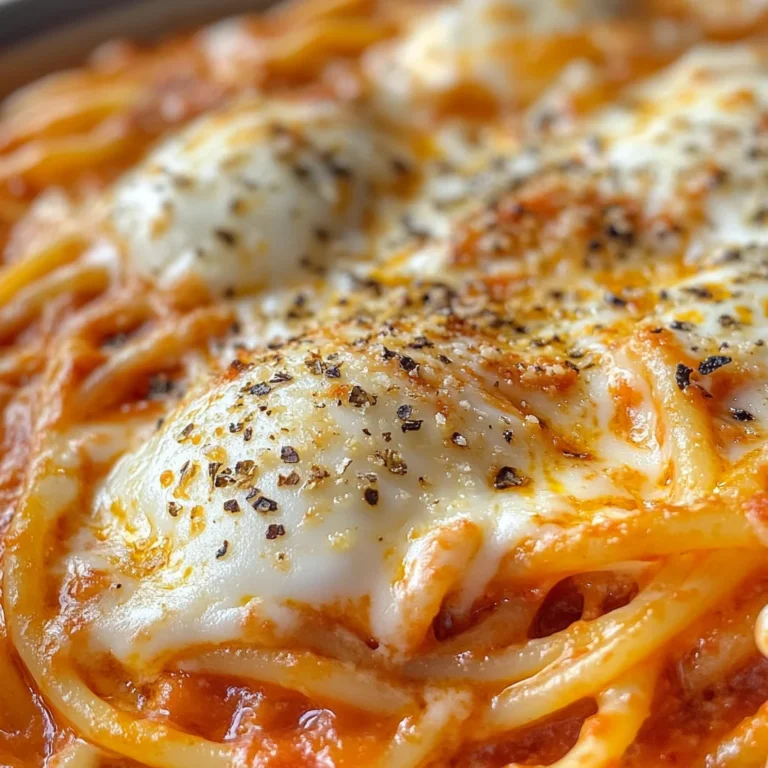 Spaghetti à la Crème de Poivron Rouge et Mozzarella