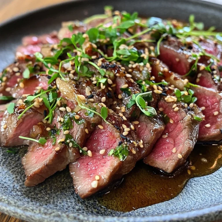 Tataki de Bœuf Mariné aux Saveurs Asiatiques : Une Explosion de Goûts !