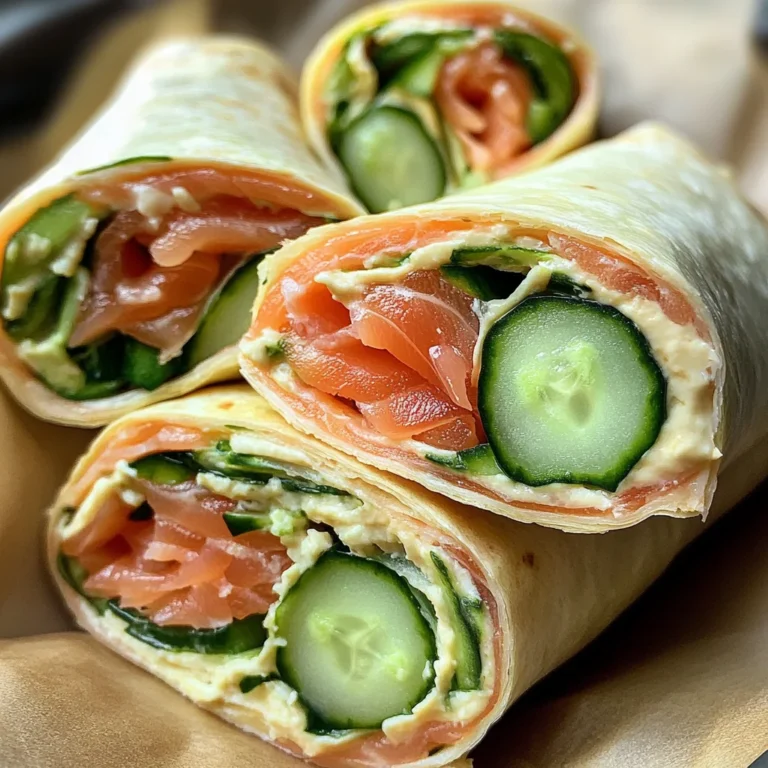 Wraps au fromage frais, concombre et saumon fumé