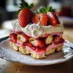 Dessert italien aux fraises fraîches