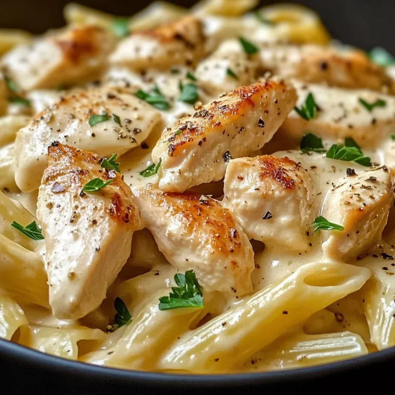 Pâtes au poulet et sauce crémeuse au boursin