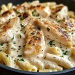 Pâtes au poulet et sauce crémeuse au boursin