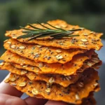 Crackers de patate douce, romarin et avoine