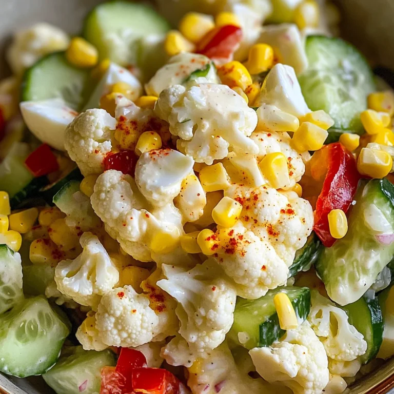 Salade chou-fleur maïs concombre