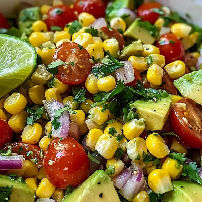 Salade de maïs et avocat