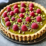 Tarte frangipane pistache framboises